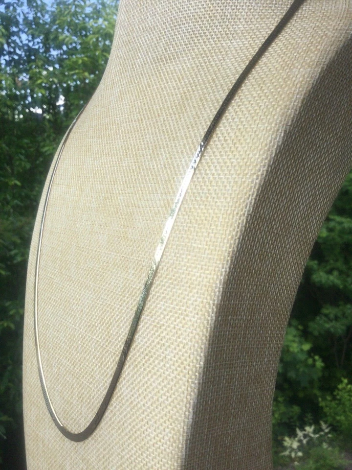 Cadena de espiga DANECRAFT oro sobre plata de ley 925 30", 4 mm, vintage WOW Foto 3 de 4