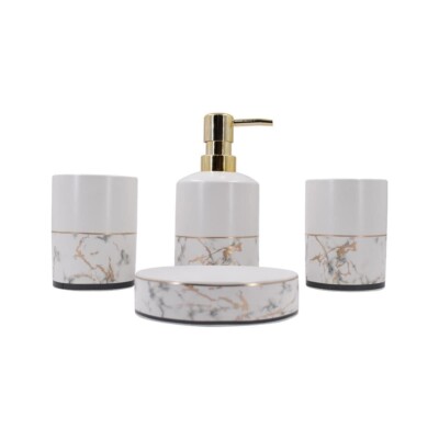 New Ceramic Bathroom Accessories Set for Home Decor Gift Item Set of 4 A24