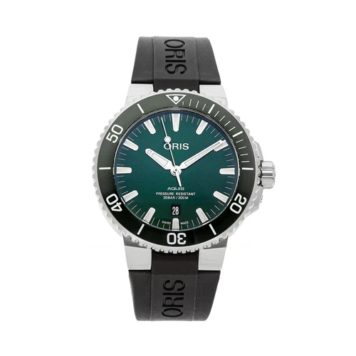 Oris Aquis Date Auto Green Steel Mens Strap Watch 01 733 7730 4157-07 4 24 64EB