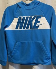 Boys Kids Nike Dri Fit Blue Pullover Hoodie Sweat Shirt Jacket Size Large