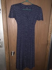 Vintage VTG Hunters Run 100% Rayon V Neck Dress Size 6 Full Button Front