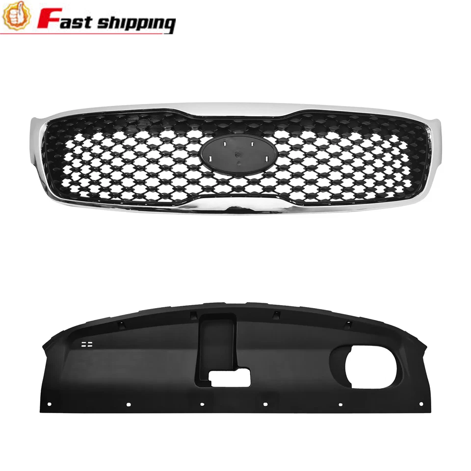 Para 2016 2018 Kia Sorento grade superior dianteira e conjunto de montagem de tampa de mira de radiador - Imagem 2 de 4