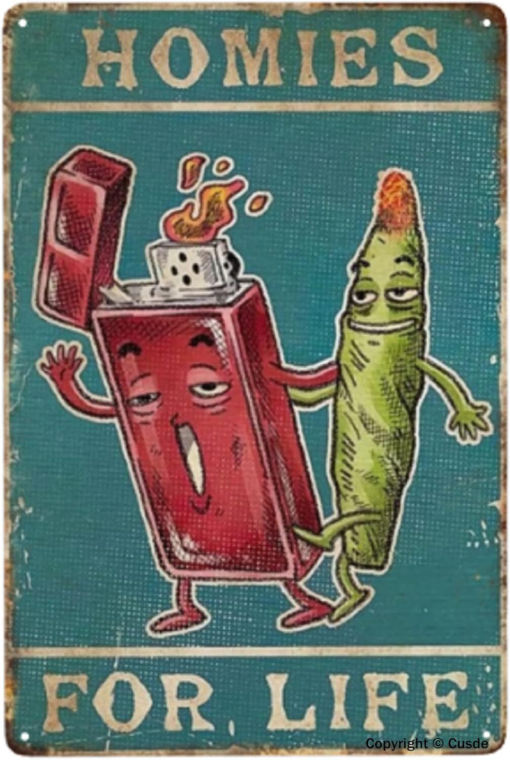 S And Weed Art Metal Tin Sign Homies For Life Poster Cannabis Vintage Mar