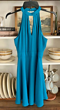 NEW Ladies Sz 2 Teal EXPRESS Sleeveless Skater Style Dress Fun & Flirty! - B23