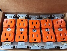  Lot of 10 NEW Leviton 5262-IG 15A Industrial Orange Receptacles Heavy Duty 