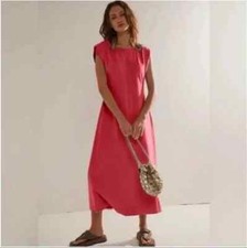 Free People Simone Open Back Cutout Beach Midi Dress, Red, Small, RRP $88