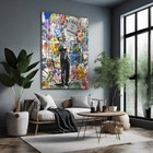 Albert Einstein Banksy art style Wall Art Canvas Unframed Print Art