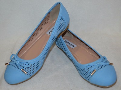 Steve Madden Women's Celeste Light Blue Cutout Ballet Flat Size NWB 