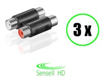 Sensell 3 Audio Stereo Adapter 2X Cinch 2X Rca Buchse Chinch Verbinder Kupplung