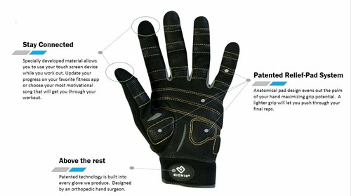Bionic Beast Mode Women's Full Finger Fitness Lifting Gloves - Workout Gym Glove - Picture 3 of 7