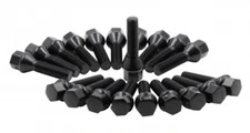 10x 14x1.5 BLACK CONE SEAT LUG BOLTS 35MM SHANK MOST MERCEDES AUDI VW 17MM HEX