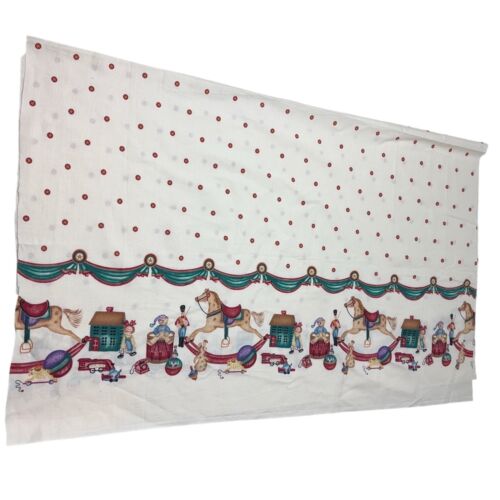 Vtg Daisy Kingdom Fabric Double Border 1 yard x 44" Wide Holiday Horse Teddy - Picture 2 of 6