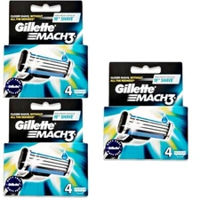 Gillette Mach3 Refill Razor Blade Cartridges for Mach 3, 12 Count