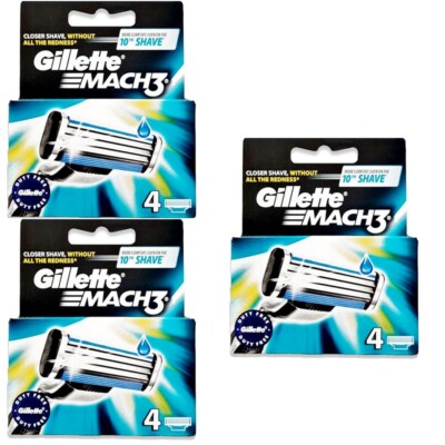 Gillette Mach3 Refill Razor Blade Cartridges for Mach 3, 12 Count