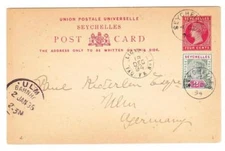 Seychelles Postal Card-HG:1-uprated SG#9-SEYCHELLES 4/DE/94-to GERMANY-via