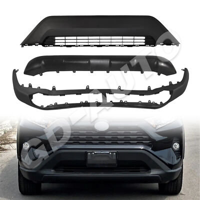 For 2019-2021 Toyota RAV4 Front Bumper Lower Grille+Valance Panel