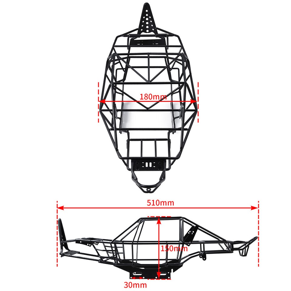Châssis/roll Cage En Acier Noir Pour Voiture RC Axial RR10 (modèles 90048/90053) - Pour Crawler - Neuf