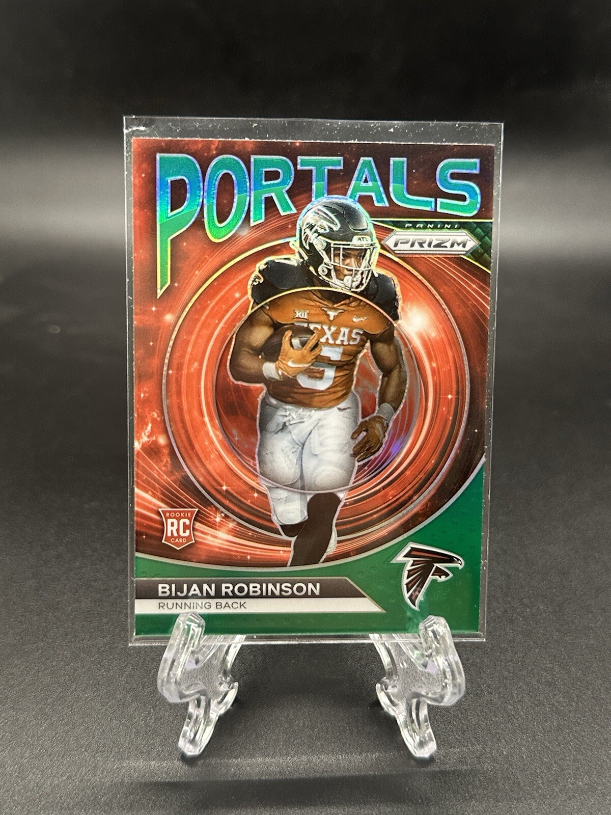 2023 Panini Prizm - Portals Green Prizm #PO-8 Bijan Robinson (RC) A00585