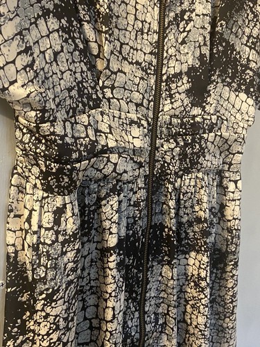 YA Los Angeles Silky Black Snake Crocodile Print Dress Sz MEDIUM Mini Dress (A) - Picture 5 of 11