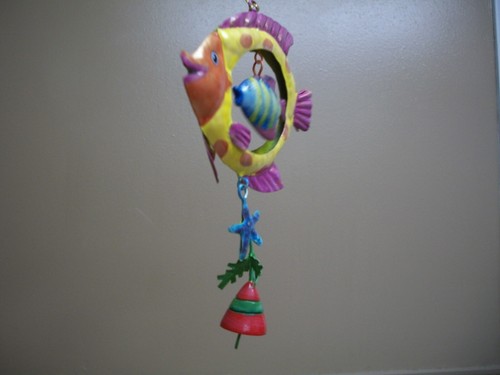 Nautical Tropical Fish in Fish Dangling Metal Christmas Ornament Starfish Buoy - Picture 4 of 5