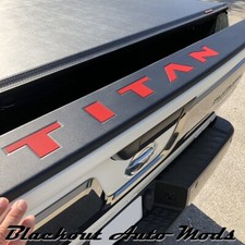 Red Letters For Nissan Titan Tailgate Guard Abs Plastic Inserts 2016 - 2021 Red Letters For Nissan Titan Tailgate Guard Abs Plastic Inserts 2016 - 2021