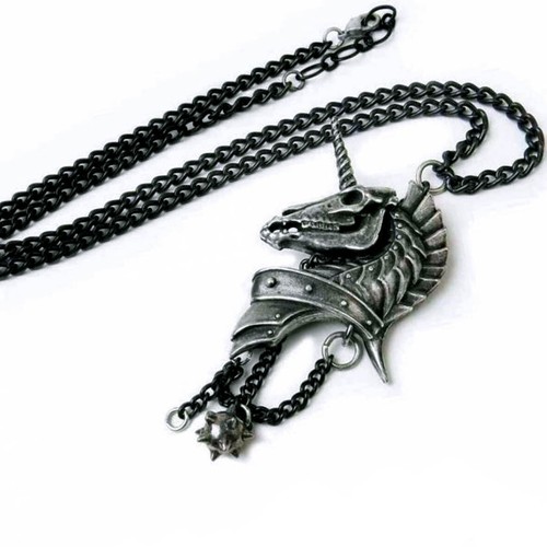 Geistalon Necklace, Dead Medieval Unicorn, Gothic Horse Fantasy, Alchemy England - Picture 2 of 5