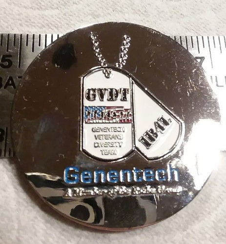 Military Diversity Team Genentech Challenge Coin Army USN USCG USMC 