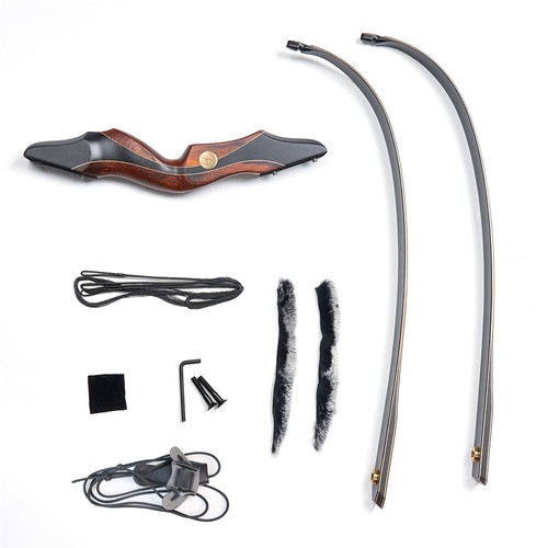 TOPARCHERY 60" Traditional Hunting Wood Riser Takedown Recurve Bow for Adult - Picture 2 of 15