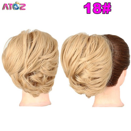 Fasce elastiche per capelli Messy Bun Scrunchie Wrap Chignon ciambella capelli sintetici - Foto 9 di 26