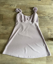 Summer pale lilac PLT short mini dress with frill straps UK 10 Prettylittlething