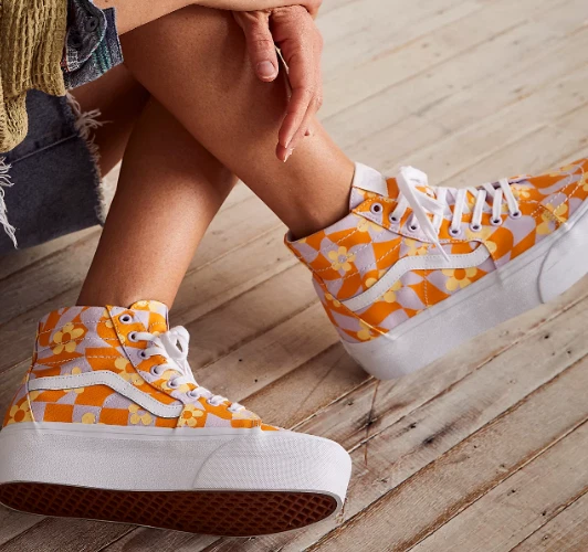 NIB Vans SK8-Hi Stackform Tapered Orange Platform Sneaker W 9.5 M
