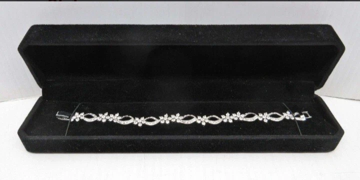 Pulsera Nadri Flor Cristal Tono Plata. Boda Foto 2 de 4