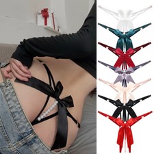 Intimo Perle Perizoma Mutandine Lingerie Slip Con Fiocco Sexy T-Back ☆