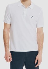  70 Nautica Men's White Sustainably Crafted Classic-Fit Deck Polo Shirt Size L
