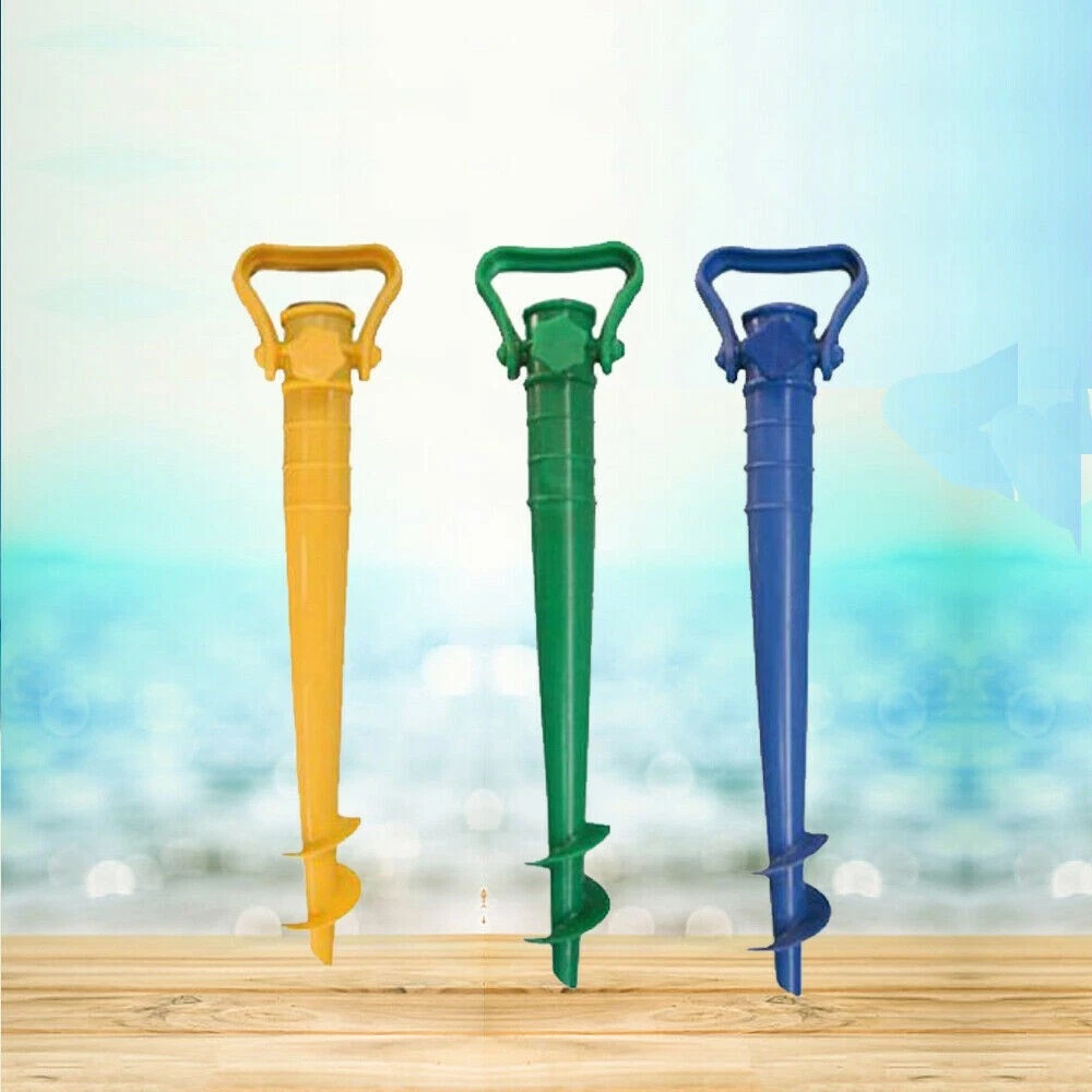 DEWIN Picchetto per Ombrellon, Porta Ombrellone in Acciaio Picchetto di Supporto Ombrellone Parasole in Legno Viaggio All'aperto in Giardino Spiaggia
