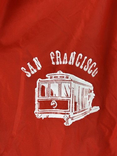 Vintage Nylon Red Jacket San Francisco APHA Large Trolley - Picture 2 of 5