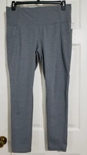 Xersion Women XL Gray Workout Activewear Slim Fit Pants Pockets Leggings #600315