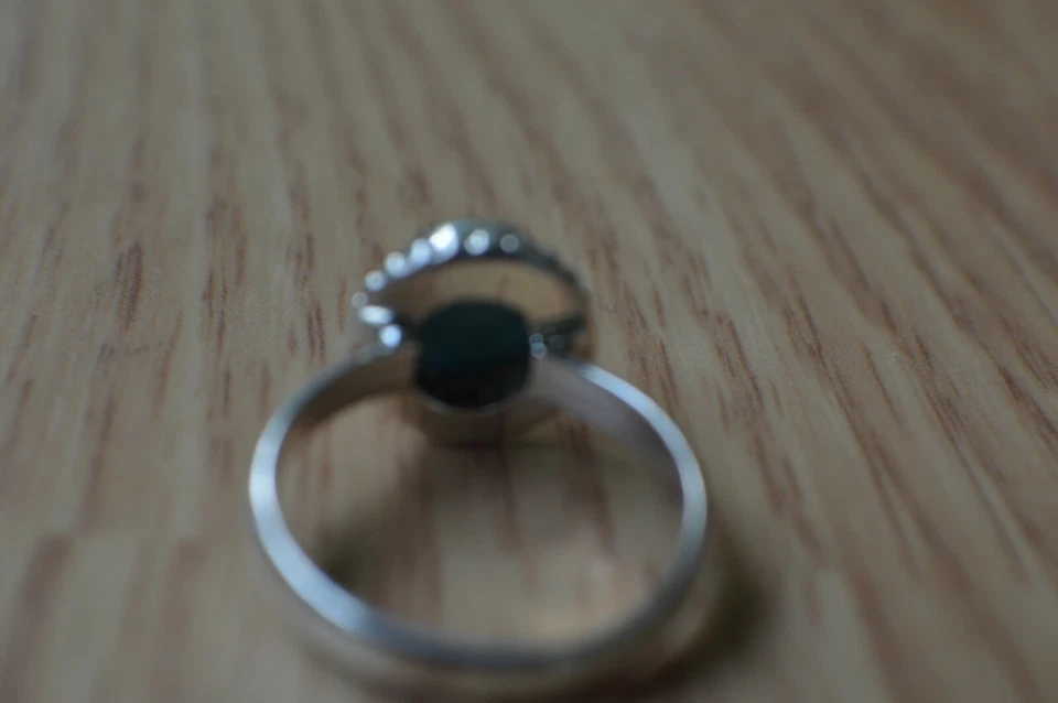 Anillo solitario turquesa de la Bella Durmiente AZ de 3,22 quilates platino sobre plata fina talla 6 Foto 3 de 4