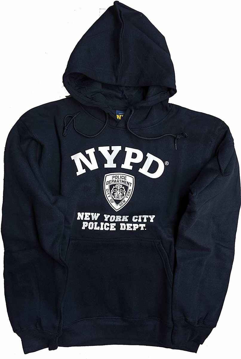 NYPD Mens Hoodie White Print Officially Licensed Sweatshirt Navy NYPD Mens Hoodie White Print Officially Licensed Sweatshirt Navy