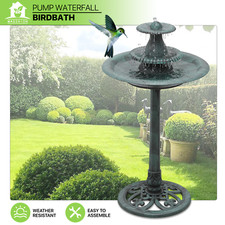 35" Tall Pedestal Outdoor Fountain Electric Birdbath Garden Patio Backyard D&eacute;cor