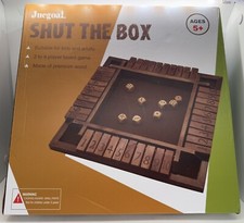 Juegoat Shut The Box Wooden Board Game - New in Package