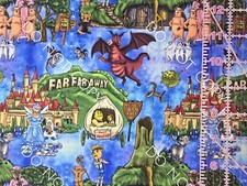 Custom Cotton Woven Fabric Movie Shrek Scenes By The 1/4 Yard 9x56