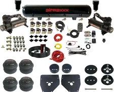 Complete FASTBAG 3/8" Black Air Ride Suspension Kit Fits Chevy C10 2wd 1963-1972