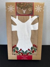  Allen  Roth Tree Skirt 56" Brown Burlap Buck Traditional Christmas New