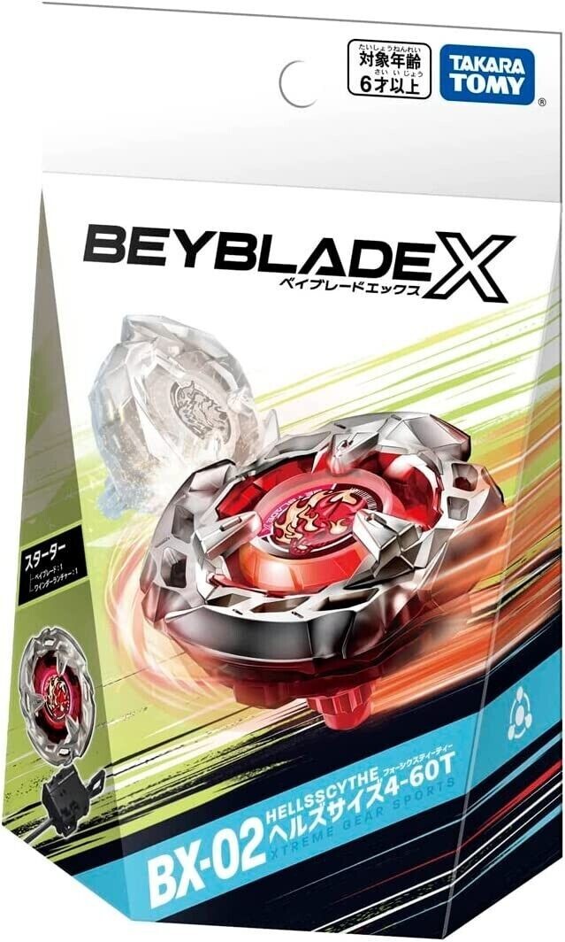 TAKARA TOMY BEYBLADE X BX-02 STARTER HELLSSCYTHE 4-60T XTREME GEAR