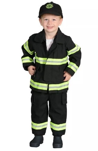 Get Real Gear Fire Fighter Feuerwehrmann Anzug/Kappe, Kleinkind Junge Größe 12-18 Monate Aeromax