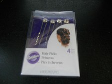 Wilton Rhinestone Hair Picks 4 Picks New