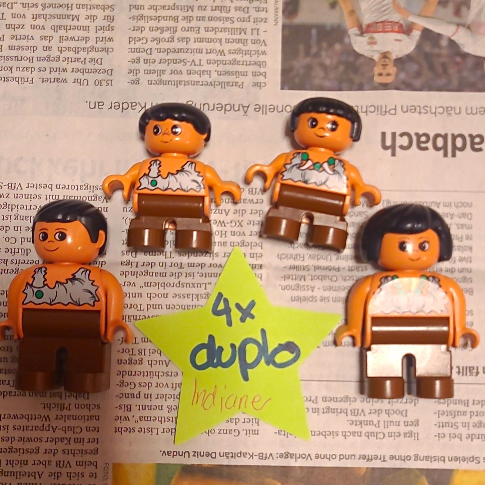LEGO DUPLO Indianer Figuren Konvolut, 4x Minifigur Set / 4 Stück