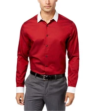 I.N.C Mens Contrast Collar Button Up Shirt