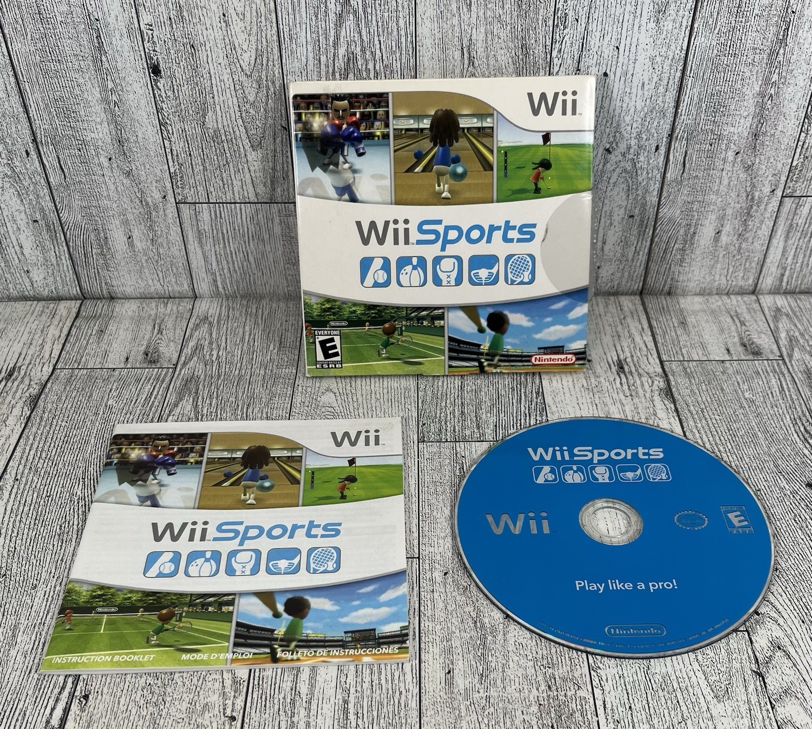 Wii Sports Game (Nintendo Wii, 2006) w/ Manual Cardboard Sleeve Tested & Working